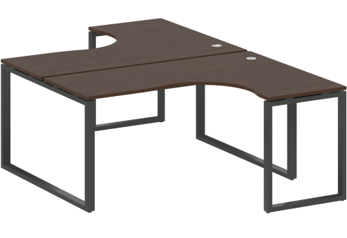 Стол на 2 рабочих места эргономичный, цвет венге