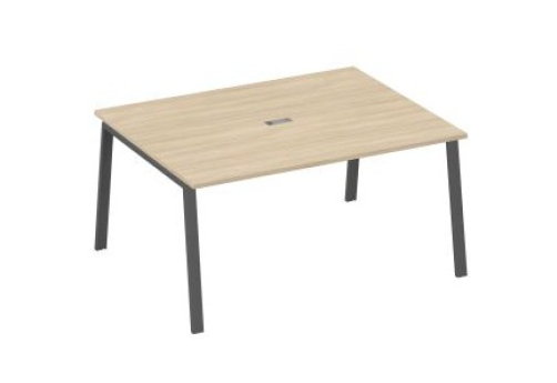 Стол для переговоров Мира Трио, цвет дуб скандинавский + антрацит