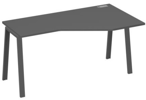 Стол эргономичный правый Мира Трио, цвет антрацит премиум + антрацит