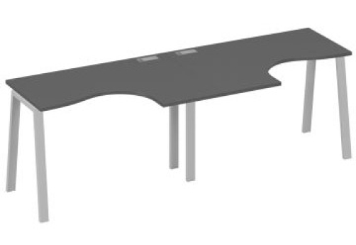 Рабочая станция эргономичная 2х120 Мира Трио, цвет антрацит премиум + серый