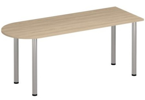 Стол письменный полукруглый на хромированных опорах Тарли Хром, цвет вяз светлый