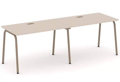 Рабочая станция на 2 места (с лючками), цвет капучино
