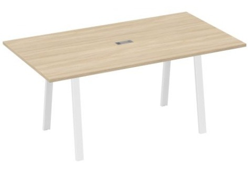 Стол для переговоров 180 Мира Трио, цвет дуб скандинавский + белый