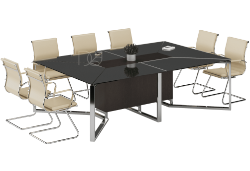 Стол для переговоров, 2400x1600х730 мм, цвет черный