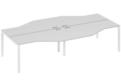 Рабочая станция эргономичная (4х160) Мира Нумо, цвет серый + белый