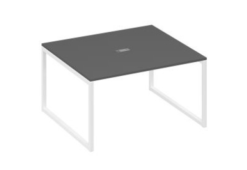 Стол для переговоров прямоугольный Мира Одри, цвет антрацит премиум + белый
