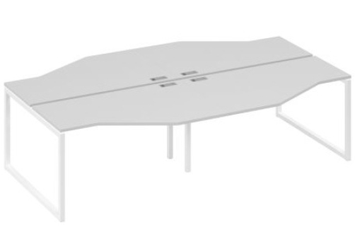 Рабочая станция эргономичная (4х140) Мира Одри, цвет серый + белый