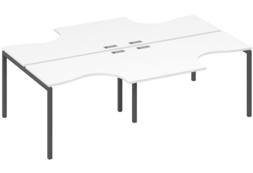 Рабочая станция эргономичная 4х120 Классика Мира Лофт, цвет белый премиум + антрацит
