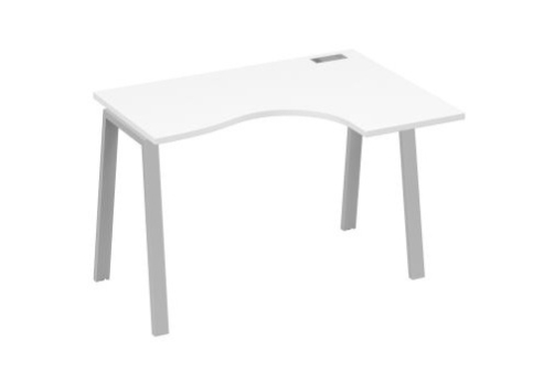 Стол эргономичный правый Мира Трио, цвет белый премиум + серый