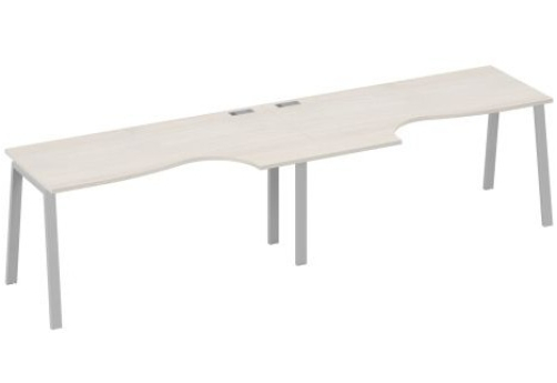 Станция рабочая эргономичная 2х160 Мира Трио, цвет дуб шамони + серый