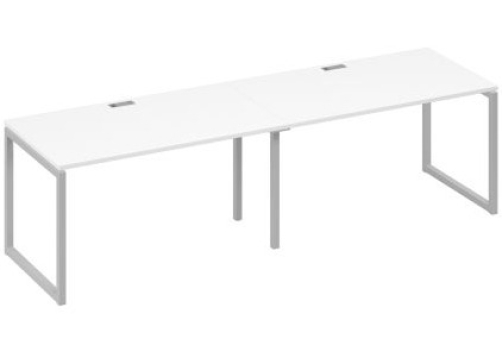 Рабочая станция (2х140) Мира Одри, цвет белый премиум + серый