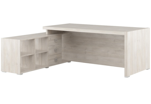 Стол письменный на опорной тумбе, цвет светлый дуб