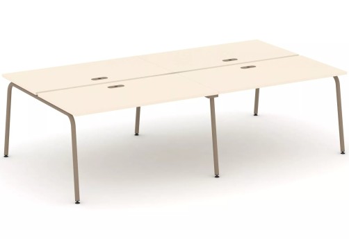 Рабочая станция на 4 места (с лючками), цвет сатин