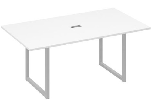 Стол для переговоров прямоугольный Мира Нумо, цвет белый премиум + серый