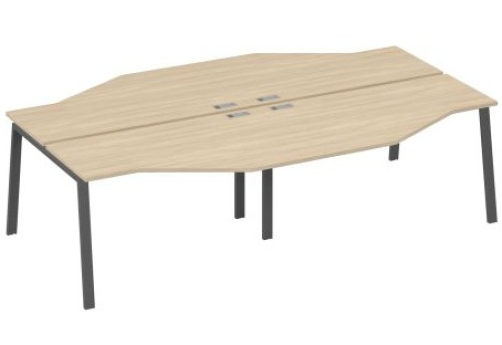 Рабочая станция эргономичная 4х140 Мира Трио, цвет дуб скандинавский + антрацит