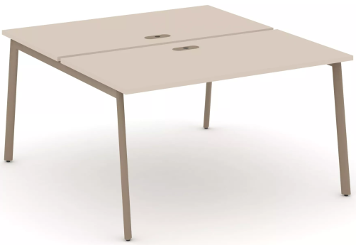 Рабочая станция на 2 места (с лючками), цвет капучино