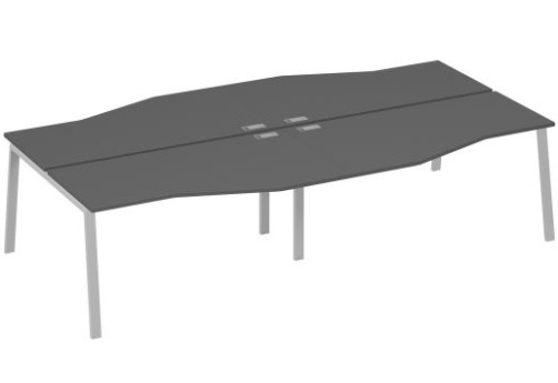 Рабочая станция эргономичная (4х160) Мира Нумо, цвет антрацит премиум + серый