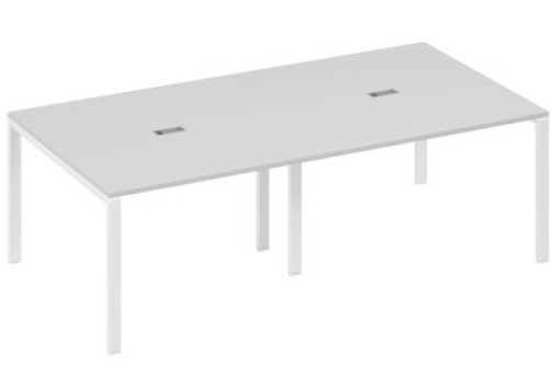 Стол для переговоров прямоугольный Мира Нумо, цвет серый + белый