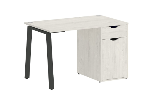 Стол письменный с тумбой, цвет дуб наварра + антрацит