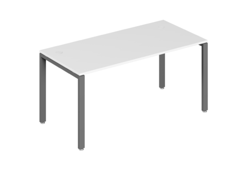 Стол письменный на металлоопорах, цвет белый