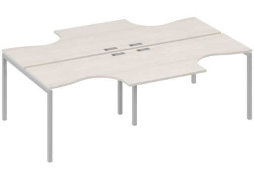 Рабочая станция эргономичная 4х120 Классика Мира Лофт, цвет дуб шамони + серый