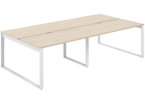 Рабочая станция с вырезом Фламинго, цвет акация + белый