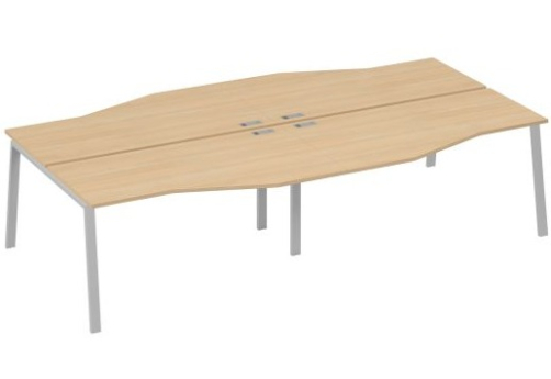 Рабочая станция эргономичная (4х160) Мира Нумо, цвет натуральный дуб + серый
