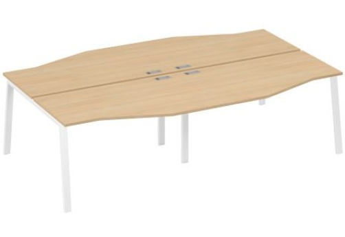 Рабочая станция эргономичная (4х140) Мира Нумо, цвет натуральный дуб + белый