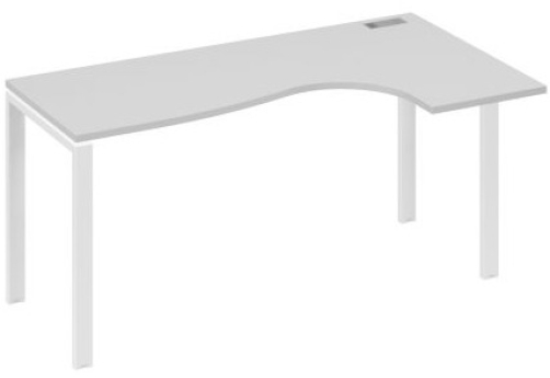 Стол эргономичный правый Мира Нумо, цвет серый + белый
