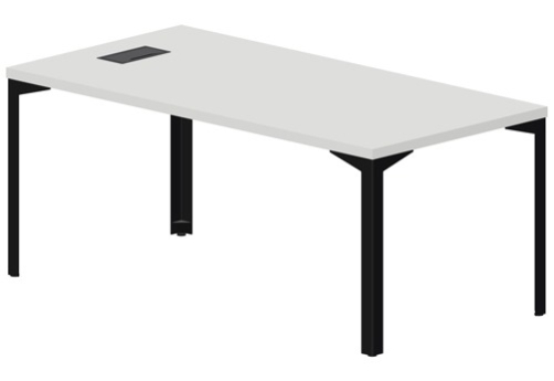 Стол для руководителя с лючком Кристо Директ, цвет белый