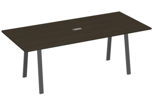 Стол для переговоров 220 Мира Трио, цвет венге + антрацит