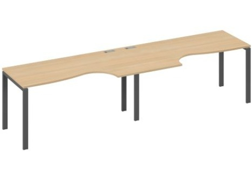Рабочая станция эргономичная (2х160) Мира Нумо, цвет натуральный дуб + антрацит