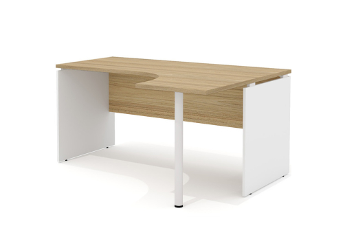 Стол рабочий эргономичный с опорой (правый) Некста, цвет вяз + белый