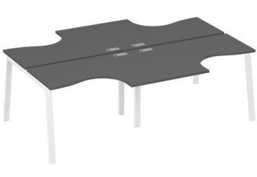 Рабочая станция эргономичная 4х120 Мира Трио, цвет антрацит премиум + белый