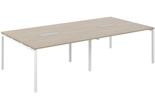 Стол переговорный Индиго Форт, цвет дуб темный + белый