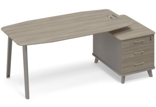 Стол на опорной тумбе малой (тип 2) Види Металл, цвет мокко + вяз