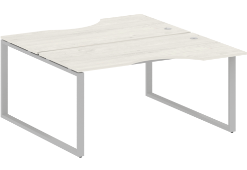 Стол на 2 рабочих места эргономичный, цвет дуб новара