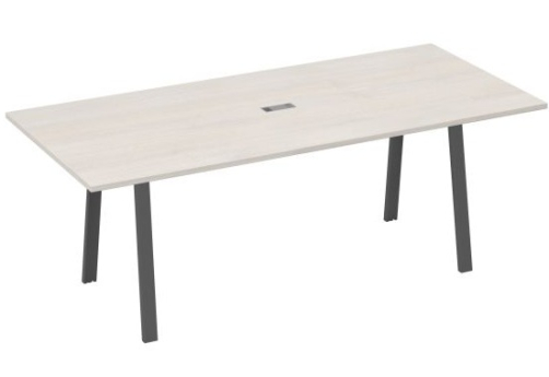 Стол для переговоров 220 Мира Трио, цвет дуб шамони + антрацит