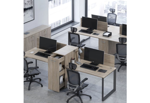 Рабочая станция Родос, цвет дуб Аризона + черный