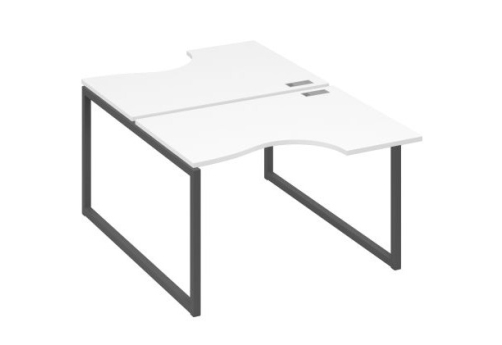Рабочая станция эргономичная (2х120) Мира Одри, цвет белый премиум + антрацит