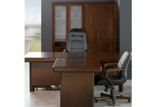 Стол письменный с брифинг-приставкой Фиджи, цвет темный орех