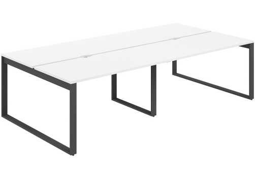 Рабочая станция с вырезом Фламинго, цвет белый + антрацит