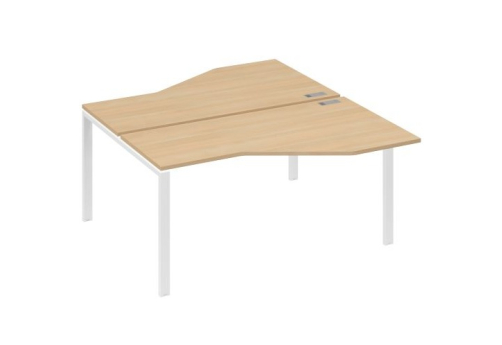 Рабочая станция эргономичная (2х160) Мира Нумо, цвет натуральный дуб + белый