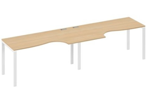 Рабочая станция эргономичная (2х160) Мира Нумо, цвет натуральный дуб + белый