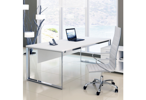Стол для руководителя с лицевой панелью Клауд, цвет белый