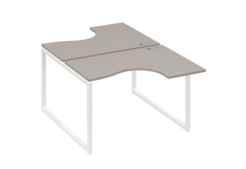 Рабочая станция эргономичная (2х120) Мира Одри, цвет мокко премиум + белый