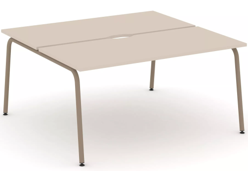 Рабочая станция на 2 места (с вырезом под провода), цвет капучино