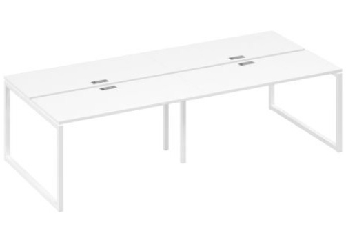 Рабочая станция (4х140) Мира Одри , цвет белый премиум + белый