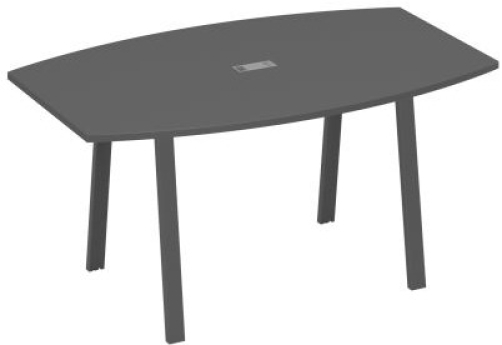 Стол для переговоров Мира Трио, цвет антрацит премиум + антрацит