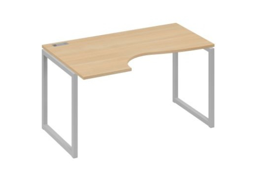 Стол эргономичный левый Мира Одри, цвет натуральный дуб + серый